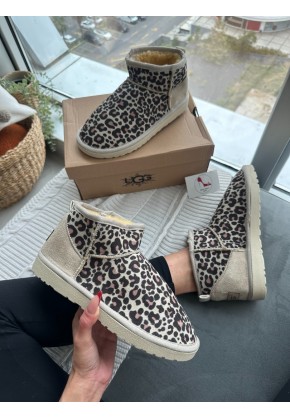 UGG MİNİ LEOPAR KREM