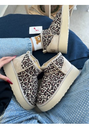 UGG MİNİ PLATFORM KREM LEOPAR