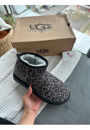 UGG MİNİ LEOPAR GRİ